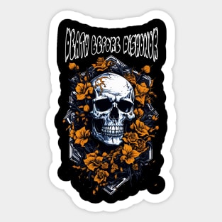 skull t-shirt "Death Before Dishonor" Sticker